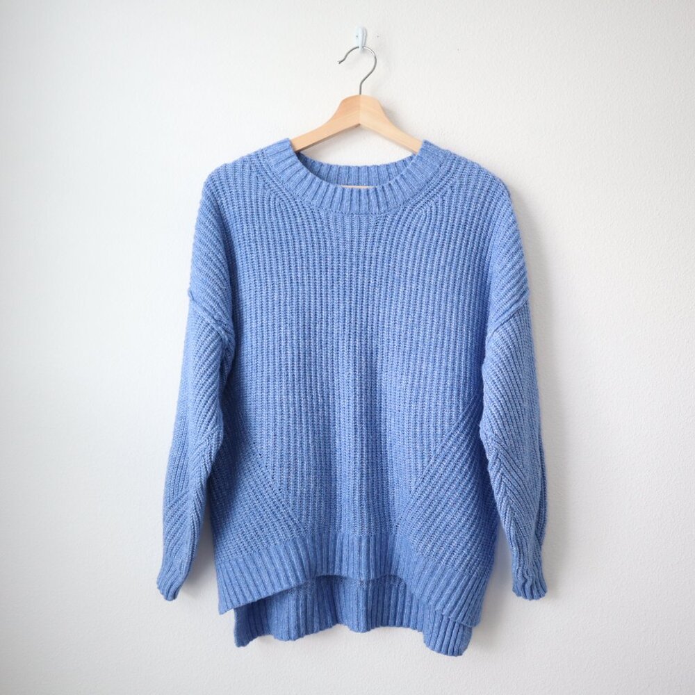 American Eagle Light Blue Knit Crewneck Sweater | S